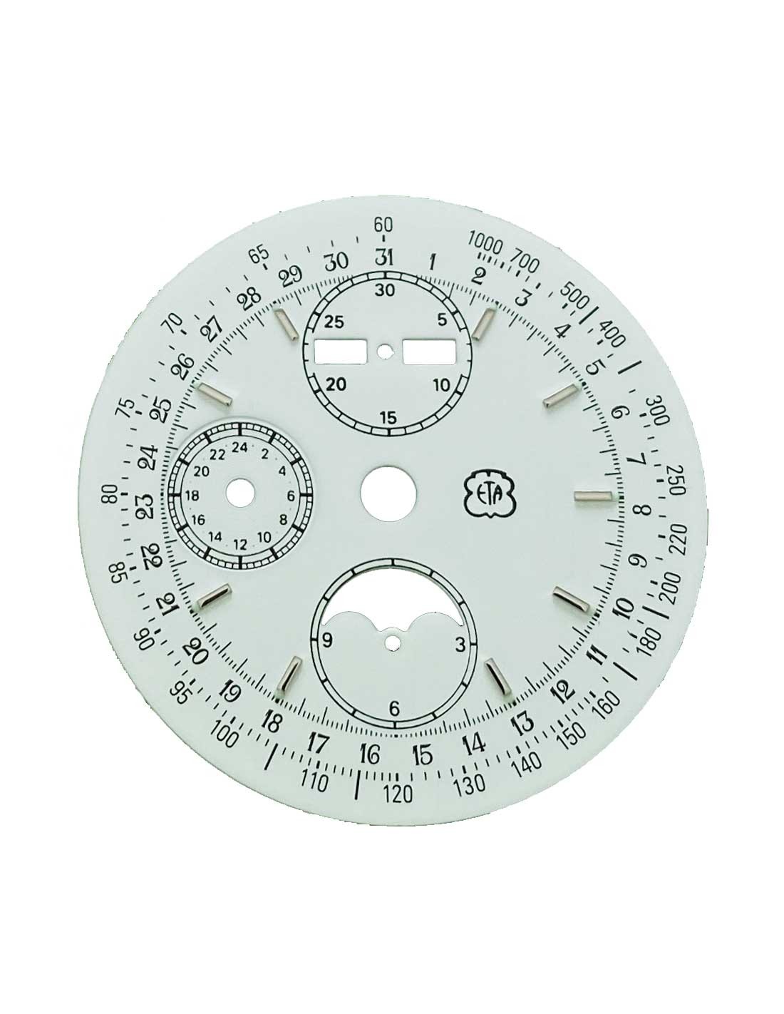 Cadran ETA 7751 blanc noir 34.6 mm