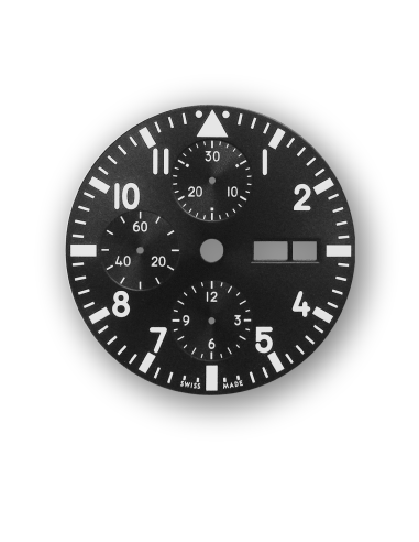 Cadran Noir mouvement ETA Valjoux 7750 - 33 mm