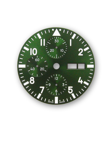 Cadran Vert mouvement ETA Valjoux 7750 - 33 mm