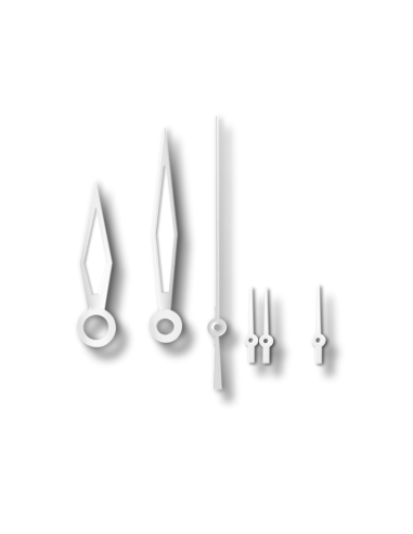 Set of long hands for ETA Valjoux 7750 movement - Chrome
