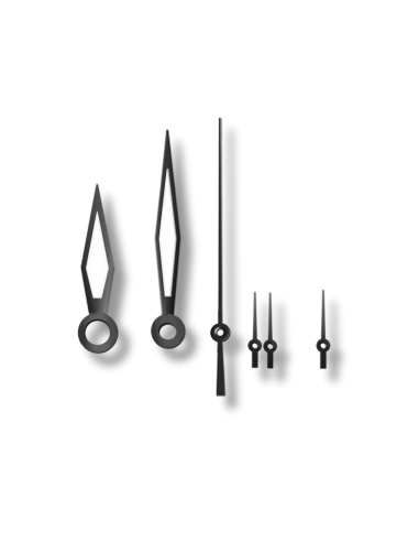 Set of long hands for ETA Valjoux 7750 movement - Black