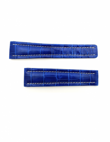 Bracelet Breitling croco bleu 22 mm