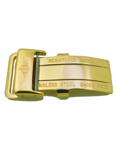Boucle Breitling déployante acier doré 16mm
