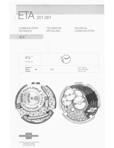 Eta 201.001 movement clearance