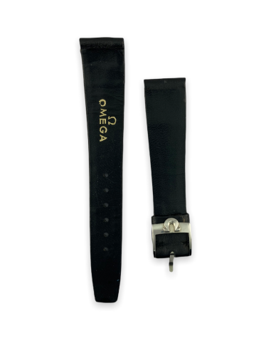 Omega Black Leatherette Strap 18mm